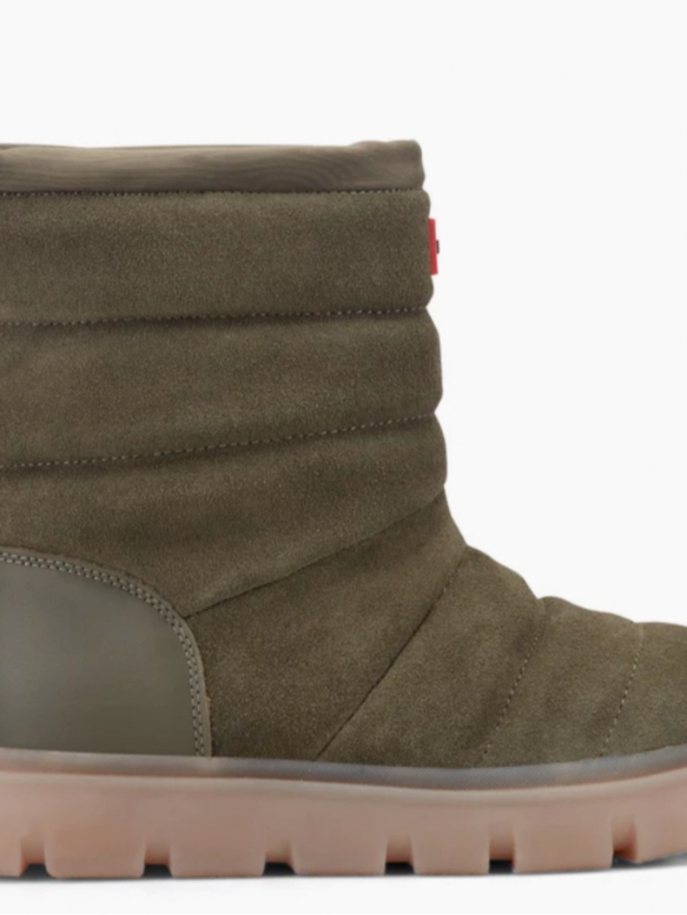 Hunter Olive Green Suede Winter Ankle Boots